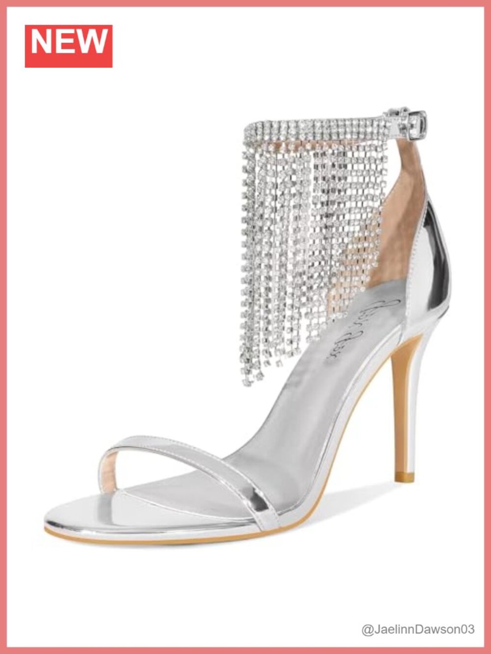 Women's Open Toe Rhinestone Fringe Stiletto Heel Sandals Sparkling Party Dress